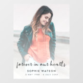 Beerdigung des Gedenkens zur Beerdigung des Lebens Fensteraufkleber (Blatt)