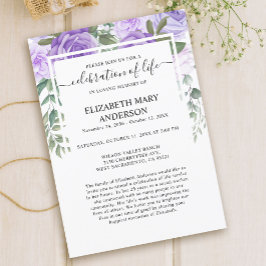 Beerdigung des Gedenkens zur Beerdigung Lila Blume Einladung