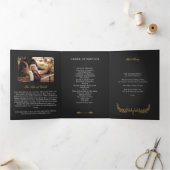 Beerdigung des Gelben Kranken-Fotos Dreifach-gefaltete Programmkarte (Innenseite)