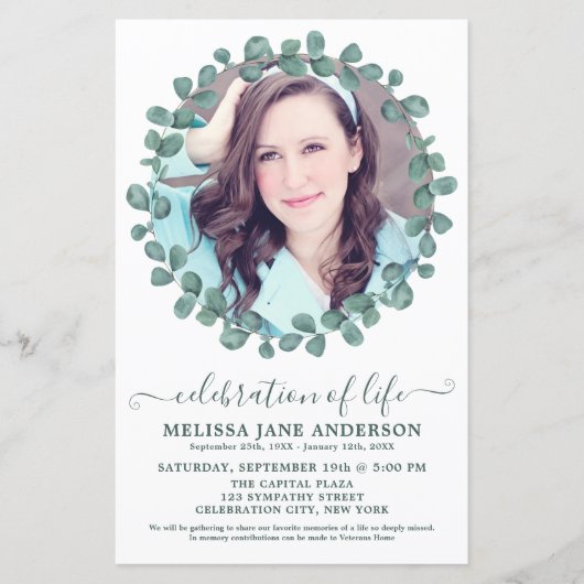 Beerdigung des Grüns Foto Feier des Lebens (Vorderseite)