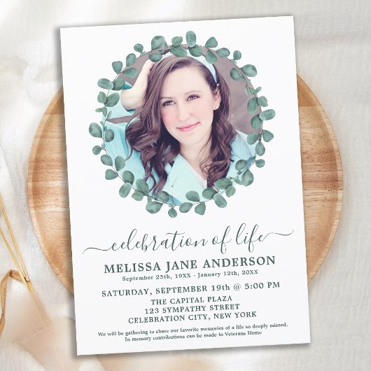 Beerdigung des Grüns Foto Feier des Lebens Einladung