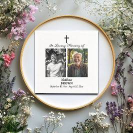 Beerdigung des Lebens 2 Fotos Beerdigung weiß Serviette