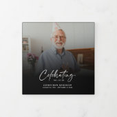 Beerdigung des Lebens 3-Foto Schwarz-Weiß-Beerdigu Dreifach-gefaltete Programmkarte (Cover)