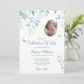 Beerdigung des Lebens 4 Foto Schmetterlingsbeerdig Einladung (Stehend Vorderseite)