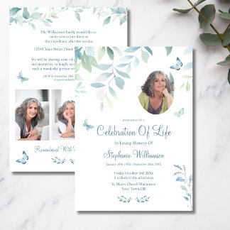 Beerdigung des Lebens 4 Foto Schmetterlingsbeerdig Einladung