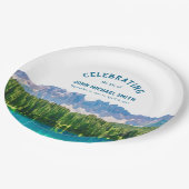 Beerdigung des Lebens am Bergsee Pappteller (Schrägansicht)