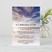 Beerdigung des Lebens am Meer Einladung (Stehend Vorderseite)