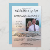 Beerdigung des Lebens am Meer (Foto) Einladung (Vorne/Hinten)