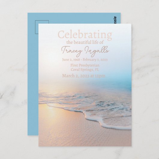 Beerdigung des Lebens am Meer Postkarte (Vorne/Hinten)