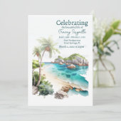 Beerdigung des Lebens am Rocky Ocean Einladung (Stehend Vorderseite)