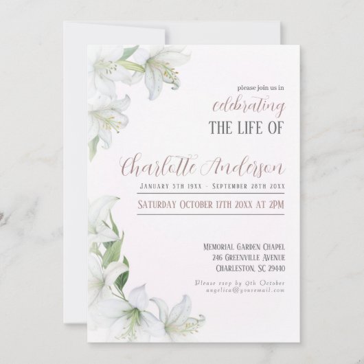 Beerdigung des Lebens auf Beerdigung Einladung (Vorderseite)