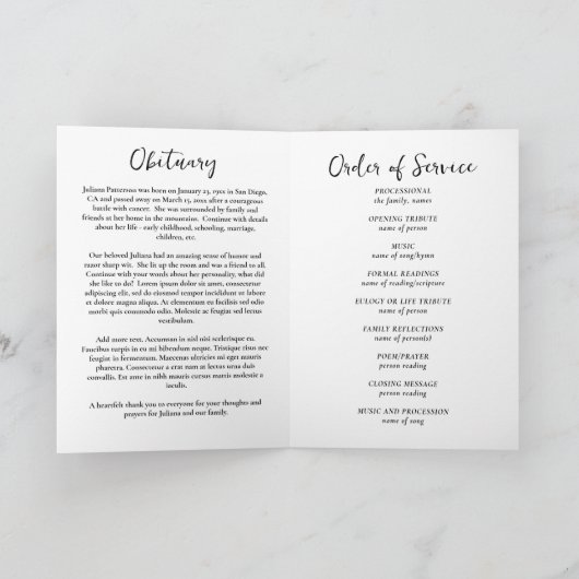 Beerdigung des Lebens auf dem Gebirgsfeld Programm (Innenseite)