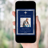 Beerdigung des Lebens Beerdigung blaues silbernes Einladung