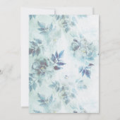 Beerdigung des Lebens Beerdigung Dusty Blue Floral Einladung (Rückseite)