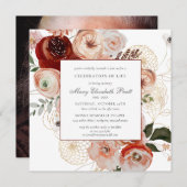 Beerdigung des Lebens Beerdigung Elegantes Foto Einladung (Vorne/Hinten)