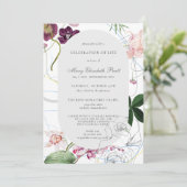 Beerdigung des Lebens Beerdigung Moderne Boho Blüt Einladung (Stehend Vorderseite)