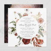 Beerdigung des Lebens Beerdigung Rosa Terrakotta F Einladung (Vorne/Hinten)