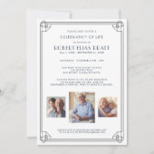 Beerdigung des Lebens Beerdigung Schwarz-weiß 3 Fo Einladung (Vorderseite)