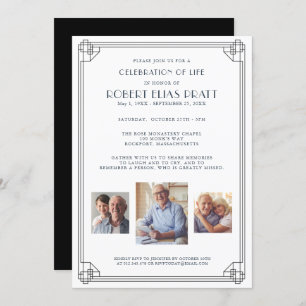 Beerdigung des Lebens Beerdigung Schwarz-weiß 3 Fo Einladung