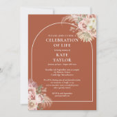 Beerdigung des Lebens Blumengras Einladung (Vorderseite)