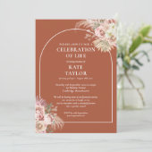 Beerdigung des Lebens Blumengras Einladung (Stehend Vorderseite)