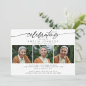 Beerdigung des Lebens der Collage Collage Einladung (Stehend Vorderseite)