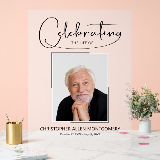 Beerdigung des Lebens der Gedenkstätte zum Foto Acrylschild (Hochzeit)