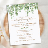 Beerdigung des Lebens durch botanische Grünpflanze Einladungspostkarte