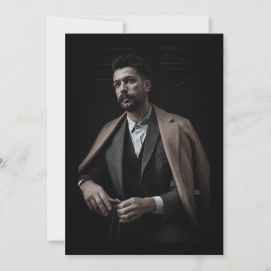 Beerdigung des Lebens durch das Schwarze Foto Einladung (Rückseite)