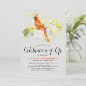 Beerdigung des Lebens durch Kardinal der Wasserfar Einladung (Stehend Vorderseite)