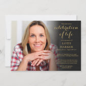 Beerdigung des Lebens Elegantes Foto Einladung (Vorderseite)