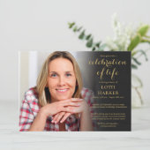 Beerdigung des Lebens Elegantes Foto Einladung (Stehend Vorderseite)