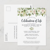 Beerdigung des Lebens Gedenkstätte der weißen Flor Postkarte (Vorne/Hinten)