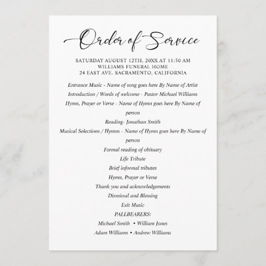 Beerdigung des Lebens Gedenkstätte für das moderne Programm (Rückseite)