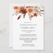 Beerdigung des Lebens Terrakotta Einladung (Vorderseite)