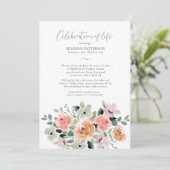 Beerdigung des Lebensfarbenfloralen Begräbnisses Einladung (Stehend Vorderseite)