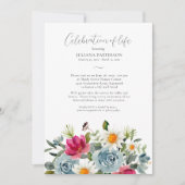 Beerdigung des Lebensfarbenfloralen Begräbnisses Einladung (Vorderseite)