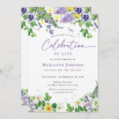 Beerdigung des Lebensfarbenfloralen Begräbnisses Einladung (Vorne/Hinten)