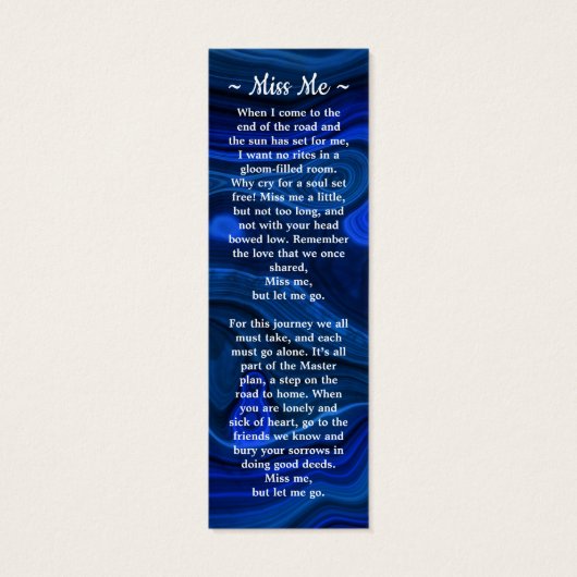 Beerdigung des Lesezeichens zur Beerdigung des Leb (Rückseite)