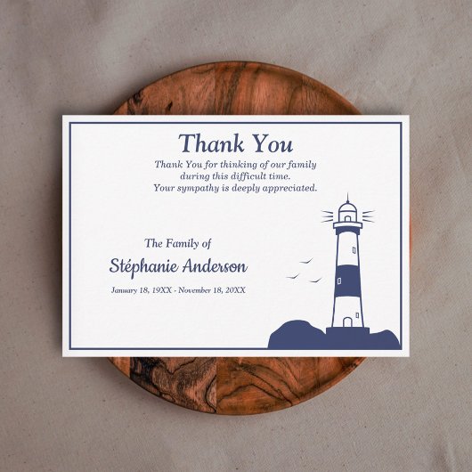 Beerdigung des Leuchtturms Dankeschön-Karte Dankeskarte
