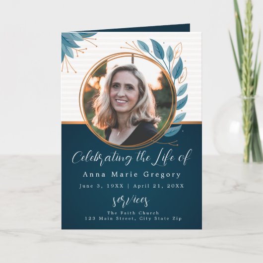 Beerdigung des Life Foto Bronze-Gedenkfeier Programm (Vorderseite)