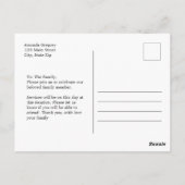 Beerdigung des Life Foto Einfache Gedenkfeier Postkarte (Rückseite)