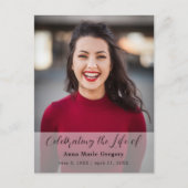 Beerdigung des Life Foto Einfache Gedenkfeier Postkarte (Vorderseite)