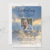 Beerdigung des Life Foto Sky Clouds Beerdigung Einladung (Vorderseite)