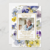 Beerdigung des Lila Blue & Yellow-Gedenkprogramms Einladung (Vorne/Hinten)