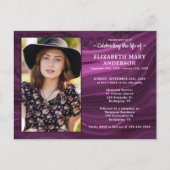 Beerdigung des Lila Marble-Gedächtnisses Einladungspostkarte (Vorderseite)