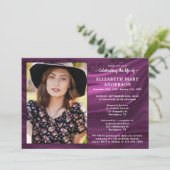 Beerdigung des Lila Marmordenkmals Einladung (Stehend Vorderseite)