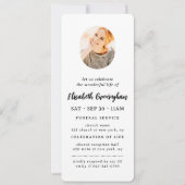 Beerdigung des Minimalistischen Fotos Einladung (Vorderseite)