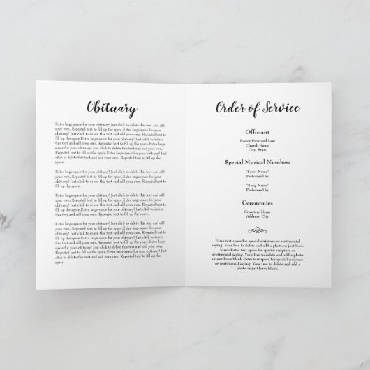 Beerdigung des Programms "Lebensblume" Karte (Innenseite)