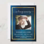 Beerdigung des Programms zum blauen Himmel Foto Einladung (Vorderseite)